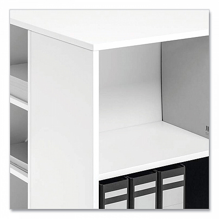 Flexible Multi-Functional Cart for Office Storage, Wood, 6 Shelves, 20.79 x 23.31 x 29.45, White (311302)
