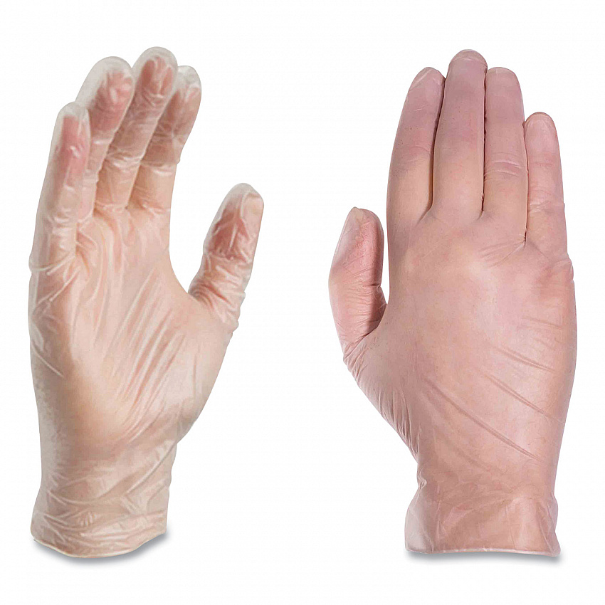 Industrial Vinyl Gloves, Powder-Free, Medium, 3 mil Thick, 9.5" Long, Clear, 100/Box, 10 Boxes/Carton (GPX344100CT)