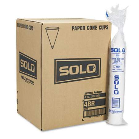 Dart Cone Water Cups, Cold, Paper, 4 oz, White, 200/Bag, 25 Bags/Carton (4BRCT)