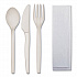 EcoSense Renewable PSM Wrapped Cutlery Kit, Fork/Knife/Napkin/Spoon, Plastic, White, 250/Carton (EPS005)