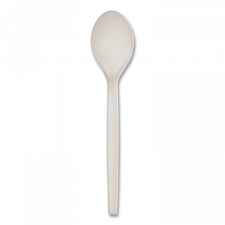 EcoSense Renewable Plant Starch Cutlery, Spoon, Plastic, Cream, 50/Pack, 20 Packs/Carton (EPS003)
