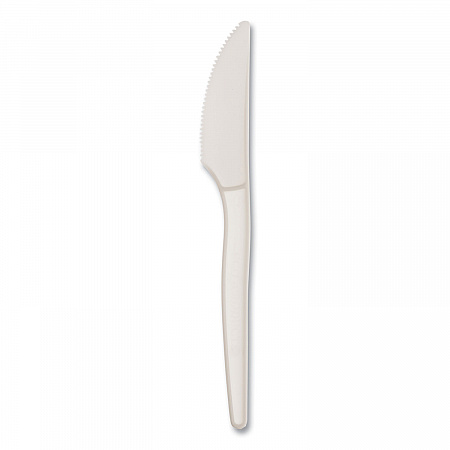 EcoSense Renewable Plant Starch Cutlery, Knife, Plastic, Cream, 50/Pack, 20 Packs/Carton (EPS001)