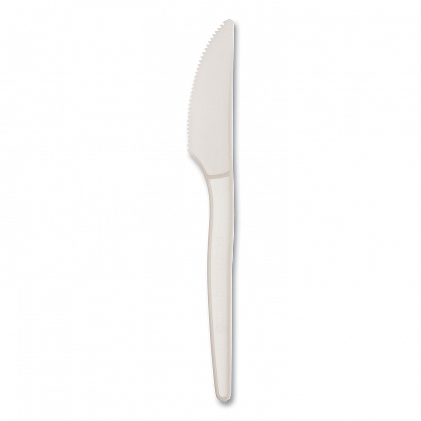 EcoSense Renewable Plant Starch Cutlery, Knife, Plastic, Cream, 50/Pack, 20 Packs/Carton (EPS001)
