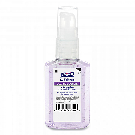 Advanced Hand Sanitizer Gel Infused with Essential Oils, 2 oz Travel-Sized Pump Bottle, Lavender Scent, 24/Carton (390524CMR)