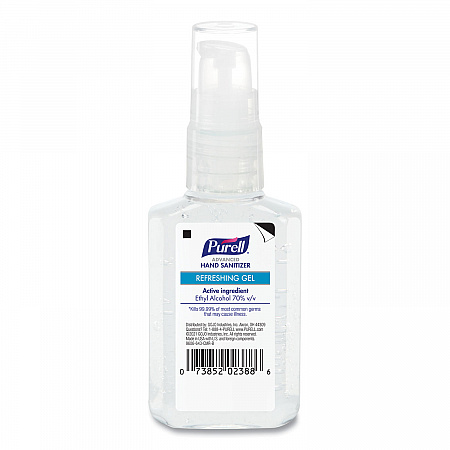 Advanced Hand Sanitizer Refreshing Gel, 2 oz Travel-Sized Pump Bottle, Clean Scent, 24/Carton (305024CMR)