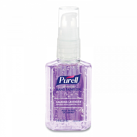 Advanced Hand Sanitizer Gel Infused with Essential Oils, 2 oz Travel-Sized Pump Bottle, Lavender Scent, 24/Carton (390524CMR)