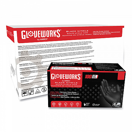 Heavy-Duty Industrial Nitrile Gloves, Powder-Free, Large, 6 mil Thick, 9.5