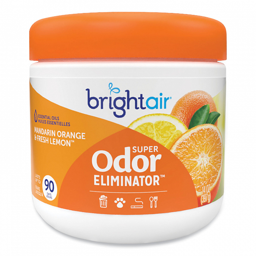 Super Odor Eliminator, Mandarin Orange and Fresh Lemon, 14 oz Jar, 6/Carton (900013CT)
