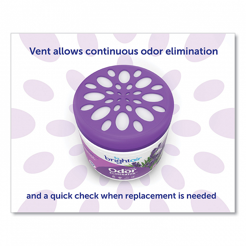 Super Odor Eliminator, Lavender and Fresh Linen, Purple, 14 oz Jar, 6/Carton (901325CT)