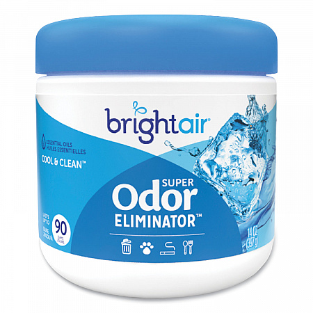 Super Odor Eliminator, Cool and Clean, Blue, 14 oz Jar, 6/Carton (900090CT)