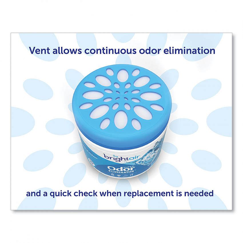 Super Odor Eliminator, Cool and Clean, Blue, 14 oz Jar, 6/Carton (900090CT)