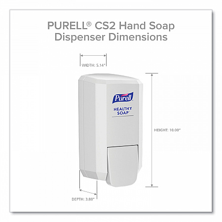 CS2 Healthy Soap Dispenser, 1,000 mL, 5.14 x 3.88 x 10, White, 6/Carton (413106CT)