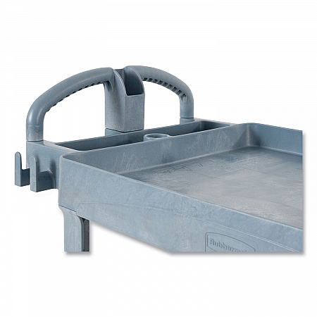 BRUTE Heavy-Duty Ergo Handle Utility Cart, Plastic, Two Shelves, 500 lb Capacity, 25.5