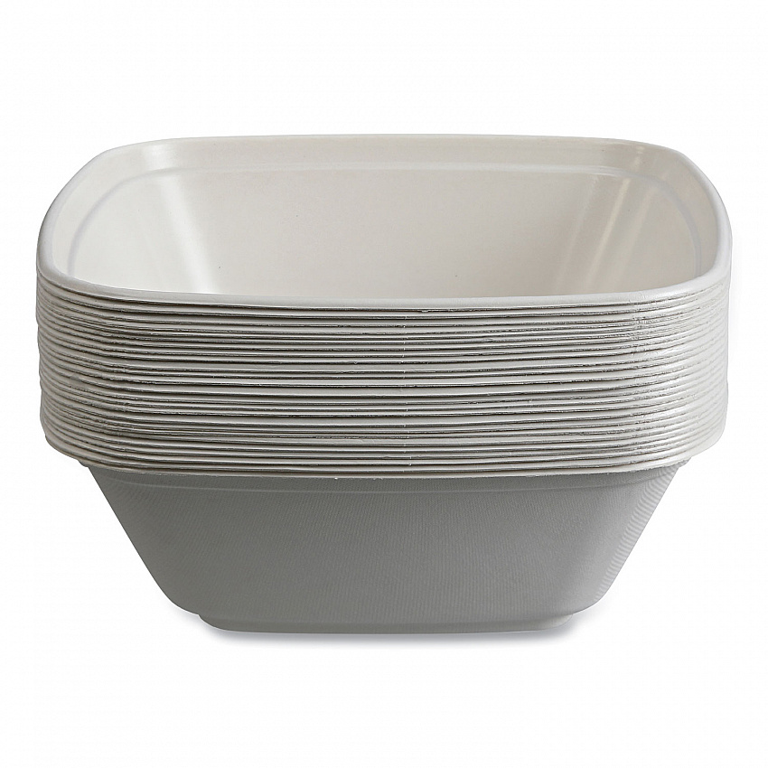 Regalia Sugarcane Servingware, Bowl, 160 oz, White, 100 Bowls/Carton (EPBL160LNFA)