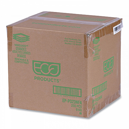 Vanguard Renewable and Compostable Sugarcane Plates, 10 x 10, White, 250/Carton (EPP023NFA)