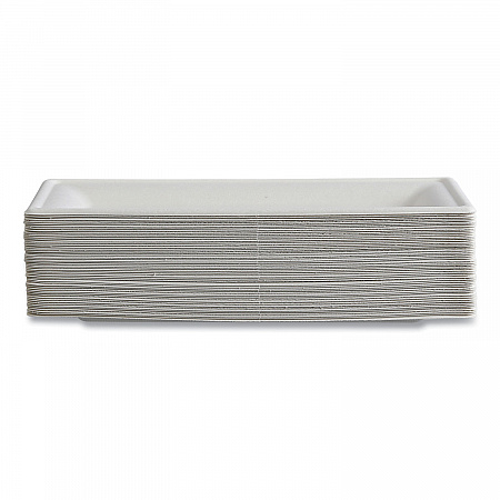 Vanguard Renewable and Compostable Sugarcane Plates, 5 x 10, White, 500/Carton (EPP024NFA)