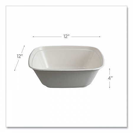 Regalia Sugarcane Servingware, Bowl, 160 oz, White, 100 Bowls/Carton (EPBL160LNFA)