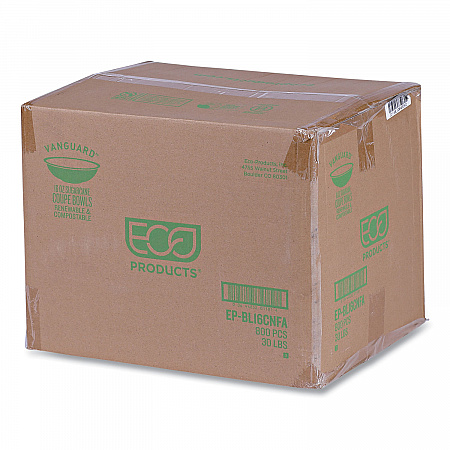 Vanguard Renewable and Compostable Sugarcane Bowls, 16 oz, White, 800/Carton (EPBL16CNFA)