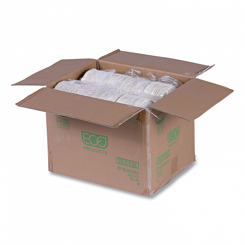 Vanguard Renewable and Compostable Sugarcane Bowls, 16 oz, White, 800/Carton (EPBL16CNFA)