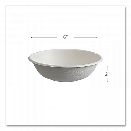 Vanguard Renewable and Compostable Sugarcane Bowls, 16 oz, White, 800/Carton (EPBL16CNFA)