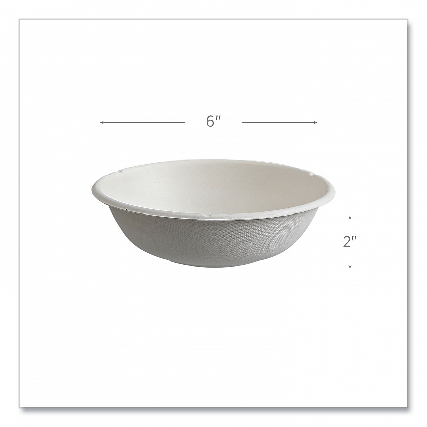 Vanguard Renewable and Compostable Sugarcane Bowls, 16 oz, White, 800/Carton (EPBL16CNFA)