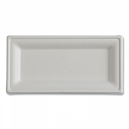 Vanguard Renewable and Compostable Sugarcane Plates, 5 x 10, White, 500/Carton (EPP024NFA)