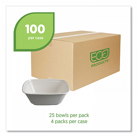 Regalia Sugarcane Servingware, Bowl, 160 oz, White, 100 Bowls/Carton (EPBL160LNFA)