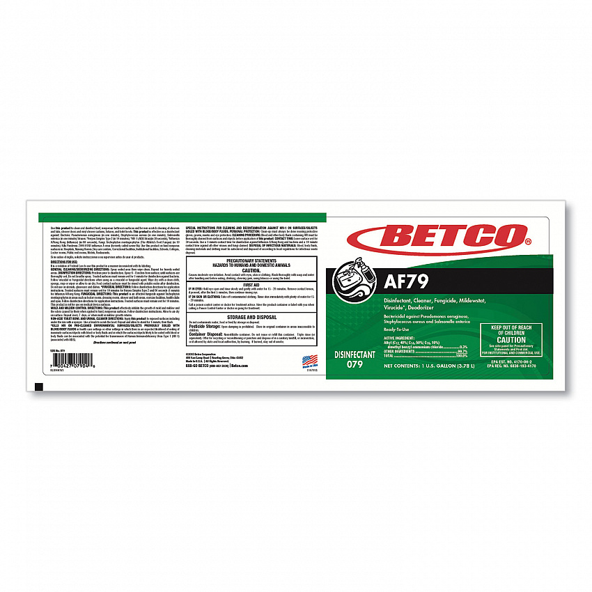 AF79 Disinfectant Cleaner, Citrus Scent, 1 gal Bottle, 4/Carton (790400)