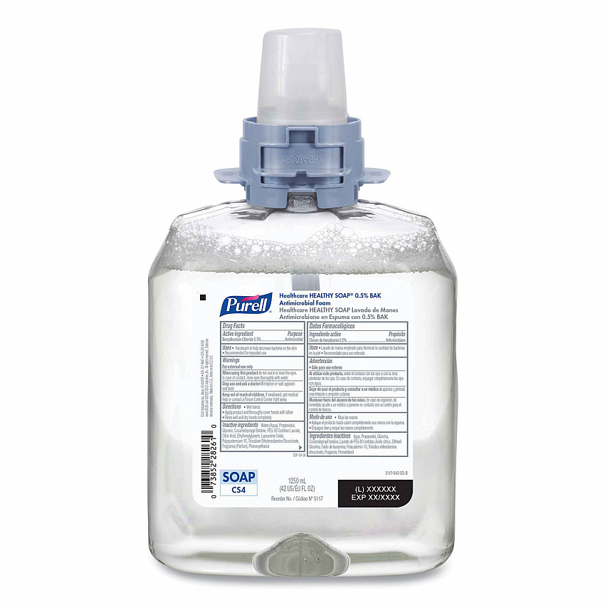 HEALTHY SOAP 0.5 BAK Antimicrobial Foam Refill, For CS4 Dispensers, Light Floral Scent, 1,250 mL, 4/Carton (511704CT)