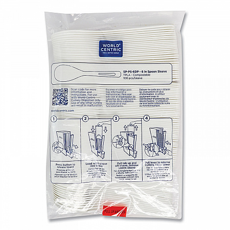 Cutlery Dispenser Refills, Spoon, Plastic, Light Beige, 100/Bag, 10 Bags/Carton (SPPS6DP)