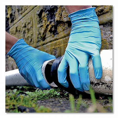 Industrial Nitrile Gloves, Powder-Free, Small, 5 mil (Palm), 6 mil (Fingers), 9.5