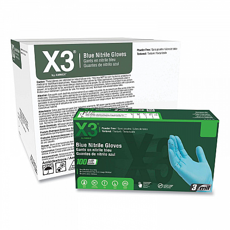 Industrial Nitrile Gloves, Powder-Free, Large, 3 mil Thick, 9.5