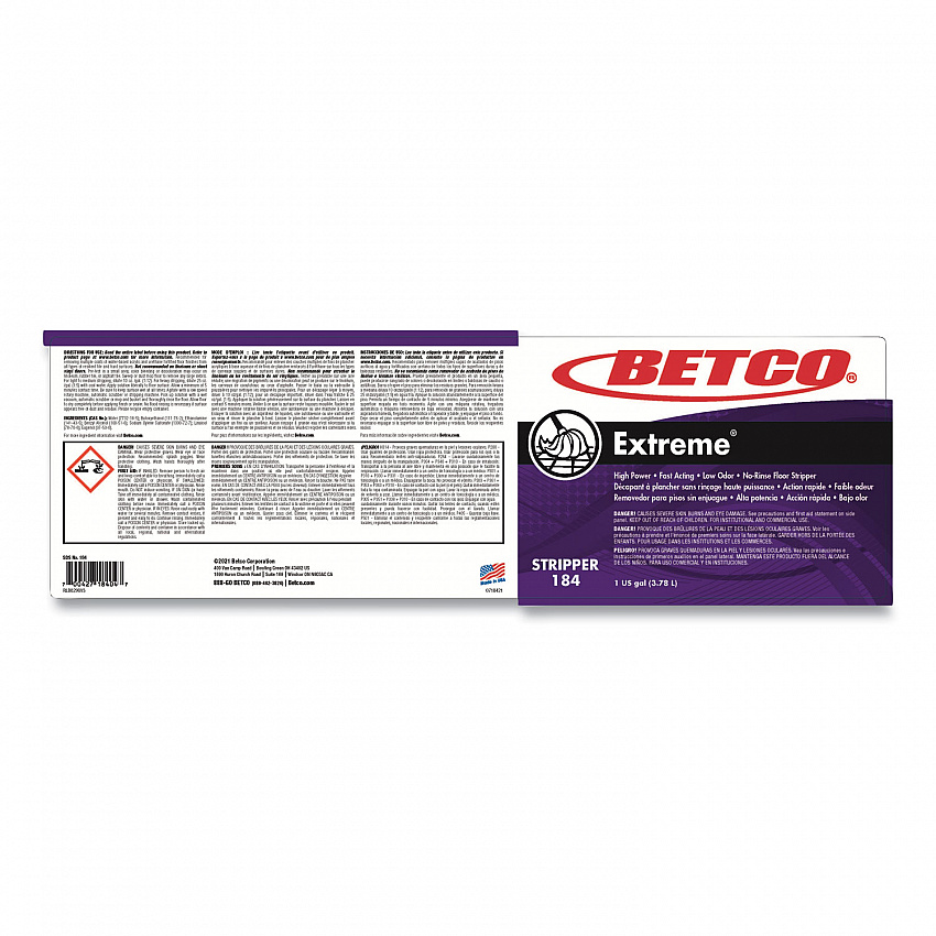Extreme Floor Stripper, 1 gal Bottle, 4/Carton (1840400)