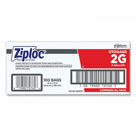 Double Zipper Storage Bags, 2 Gallon, 15