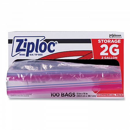 Double Zipper Storage Bags, 2 Gallon, 15