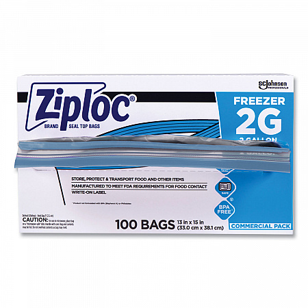 Zipper Freezer Bags, 2 gal, 13