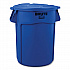 BRUTE Self-Draining Flat Top Lids, for 44-gal Round Brute Container, 24.5 dia, Blue, 4/Carton (1779636CT1)