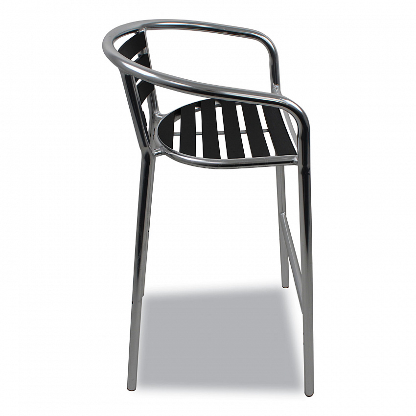 Pinzon Series Barstools, Supports Up to 300 lb, 31" Seat Height, Black/Silver Seat, Black/Silver Back; Silver Base (PINBSBLK)