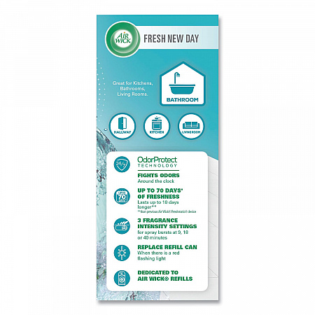 Freshmatic Life Scents Starter Kit, 5.89 oz Fresh Waters Refill/AA Battery, 4 Kits/Carton (88413)