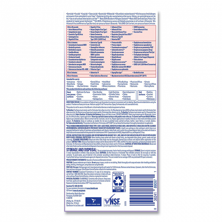 Disinfectant Spray, Lavender Scent, 19 oz Aerosol Spray, 12/Carton (89097CT)