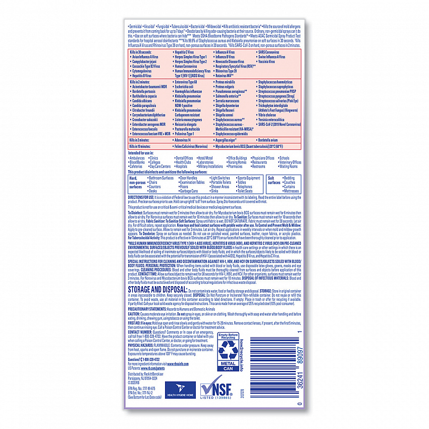 Disinfectant Spray, Lavender Scent, 19 oz Aerosol Spray (89097EA)