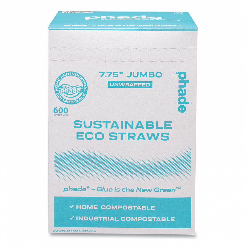 Marine Biodegradable Straws, 7.75", Ocean Blue,  6,000/Carton (511204)