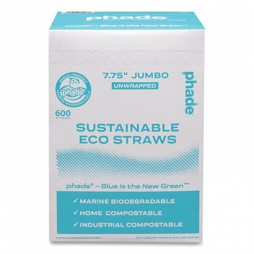 Marine Biodegradable Straws, 7.75", Ocean Blue, 6,000/Carton (511203)
