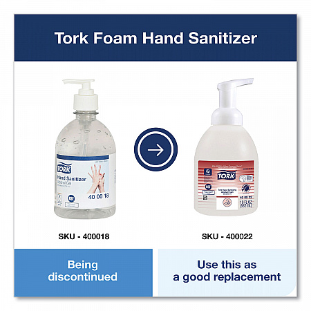 Alcohol Foam Hand Sanitizer, 18 oz Pump Bottle, Unscented, 6/Carton (400022)