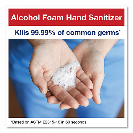 Alcohol Foam Hand Sanitizer, 18 oz Pump Bottle, Unscented, 6/Carton (400022)