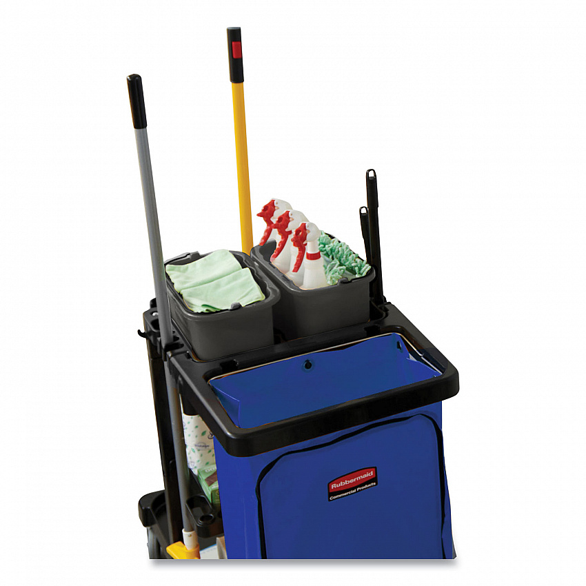 Heavy-Duty Cleaning Cart Caddy, 10 qt, Black, 6/Carton (FG9T8200BLA)