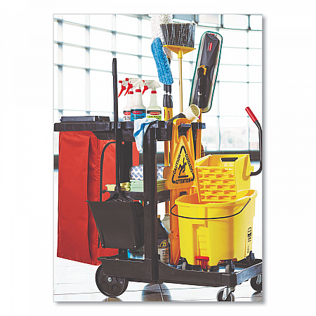 Vinyl Cleaning Cart Bag for Rubbermaid Commercial High-Capacity Cleaning Carts, 34 gal, 10.5