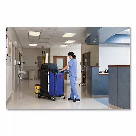 Vinyl Cleaning Cart Bag for Rubbermaid Commercial High-Capacity Cleaning Carts, 34 gal, 10.5