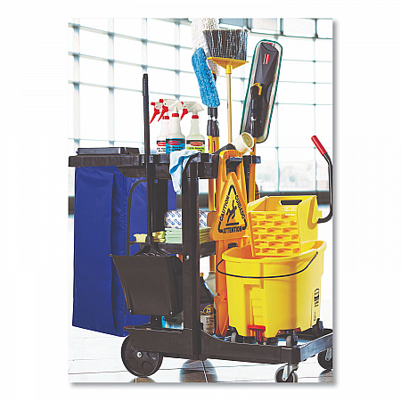 Vinyl Cleaning Cart Bag for Rubbermaid Commercial High-Capacity Cleaning Carts, 34 gal, 10.5