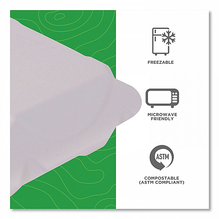 Vanguard Renewable and Compostable Sugarcane Clamshells, 3 Compartments, 8 x 8 x 3, White, 200/Carton (EPHC83NFA)